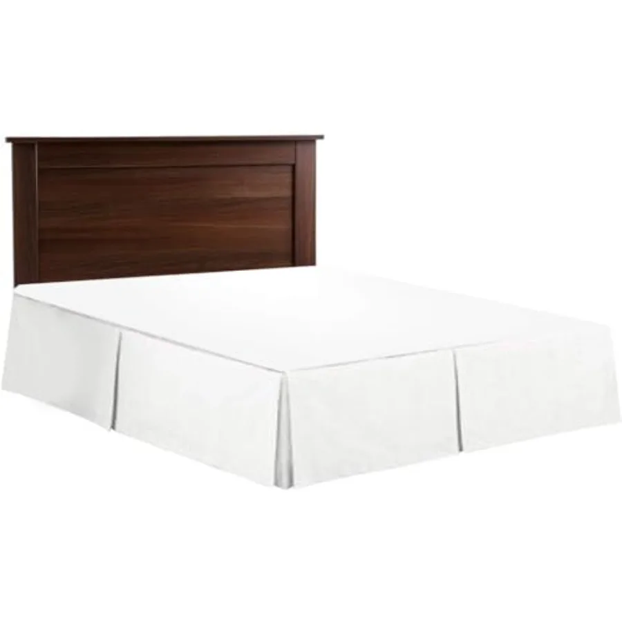 

Luxury Queen Size Bed Skirt 100 Egyptian Cotton White Plain Color 600 Thread Count with 16 Inch Drop Elegant Split Corner Style