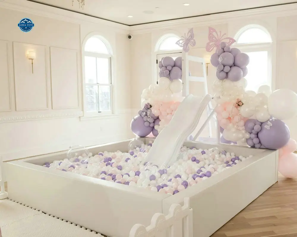 Pink White Indoor Playground Package Soft Play Equipment Set Slide Children's Parties Shopping Malls 1 Year 3-12 Years
