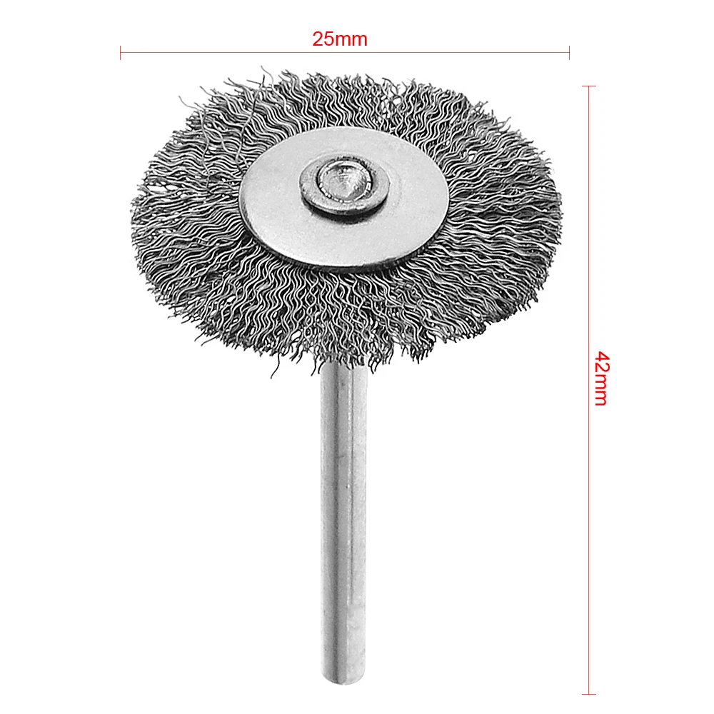 Flat End Wire Brushe Mini Wire Brush 25T Polishing Grinding Tool with Handle for Cleaning / Sanding / Polishing