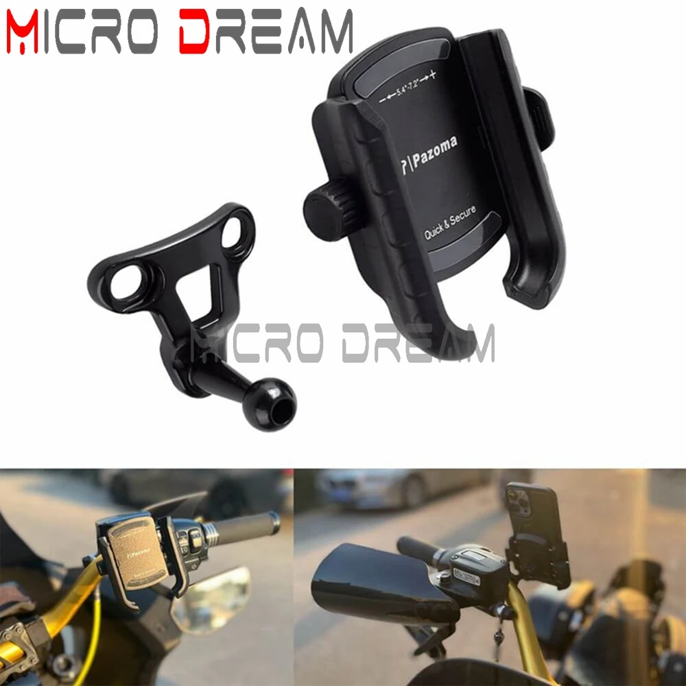 1s Quick Lock Stand Support 360 Rotation Handlebar Phone Carrier Mount Holder For Harley Dyna Softail Touring Trike XL XR VRSC