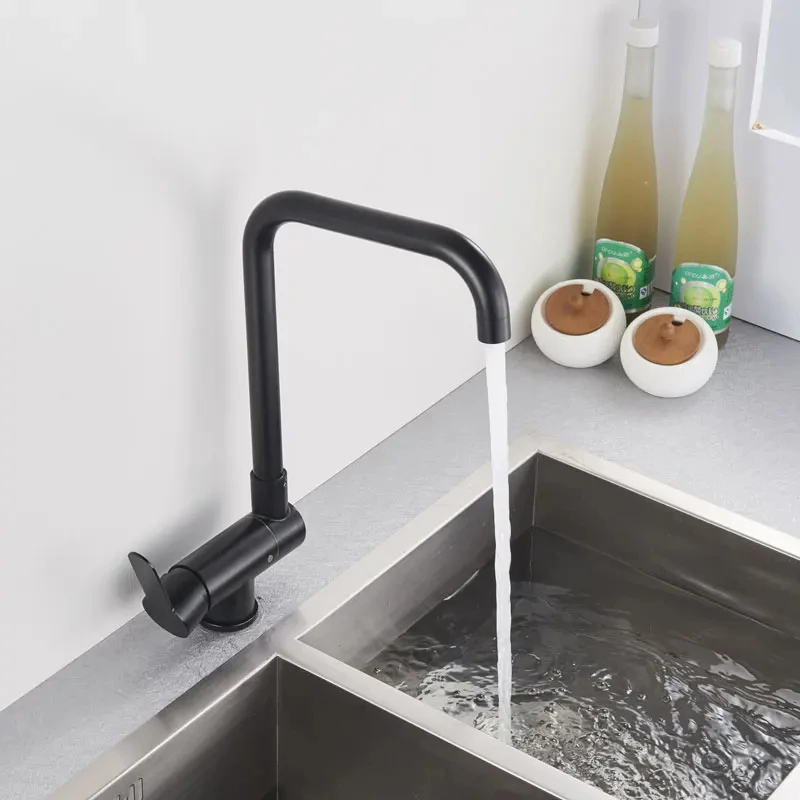 Window front kitchen faucet 360° foldable mixer tap 2 spray modes Foldable single handle sink accessories