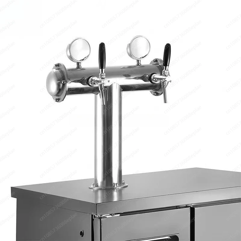 5 Way Stainless Steel Beer Tower with LED Lights, Polished T-Shape Multi Tap Kegerator for Home and Bar NO.BF-30004