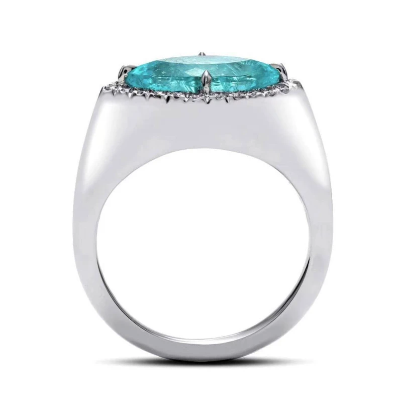 Creative design Eye Shape Paraiba Premium Sense zirconia Ring Fashion 925 sterling silver non-tarnin jewelry bridal wedding gift