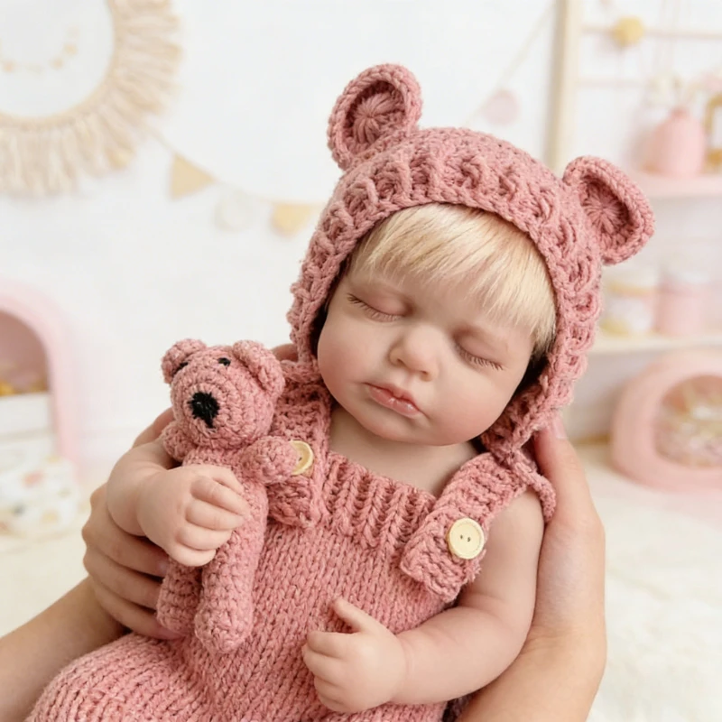 

48cm Loulou Cloth Body Lifelike Reborn Toddler Hand Rooted Hair Cuddly Baby Girl Doll Baby