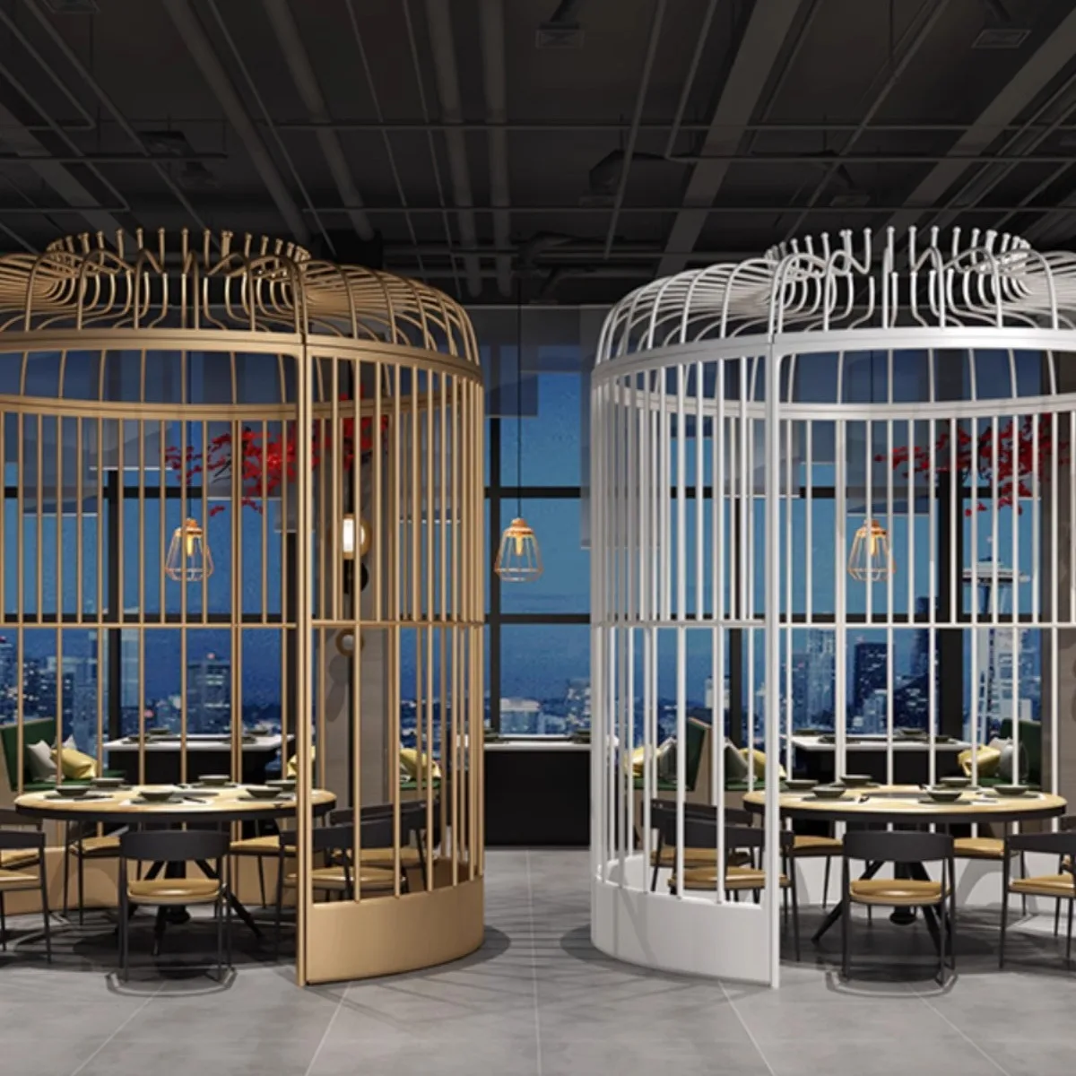 Ecological bird cage Leisure decoration King size decoration Hot pot restaurant Park booth Outdoor large iron bird cage