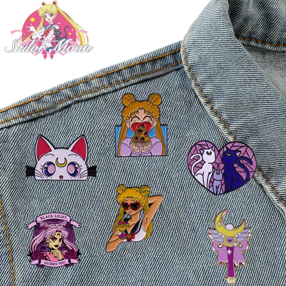 

Sailor Moon Anime Brooch Applicable To Clothes Collar Backpack Enamel Pins Decoration Cute Cartoon Accessories Fashion Jewelry