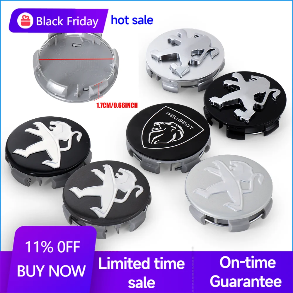 4PCS Auto Styling Tyre Center Covers Decorate Accessory Car Wheel Hub Caps For Peugeot 407 2008 206 308 508 208 3008 207 307 107