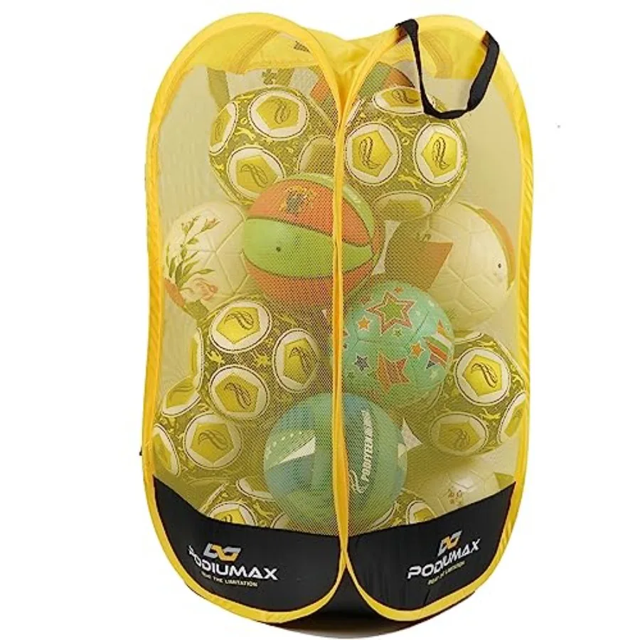 

Pop Up Soccer Ball Storage Backpack and Organizer - Adjustable Shoulder Strap Sport Ball Bag with Basketballs/Football/Volleyba