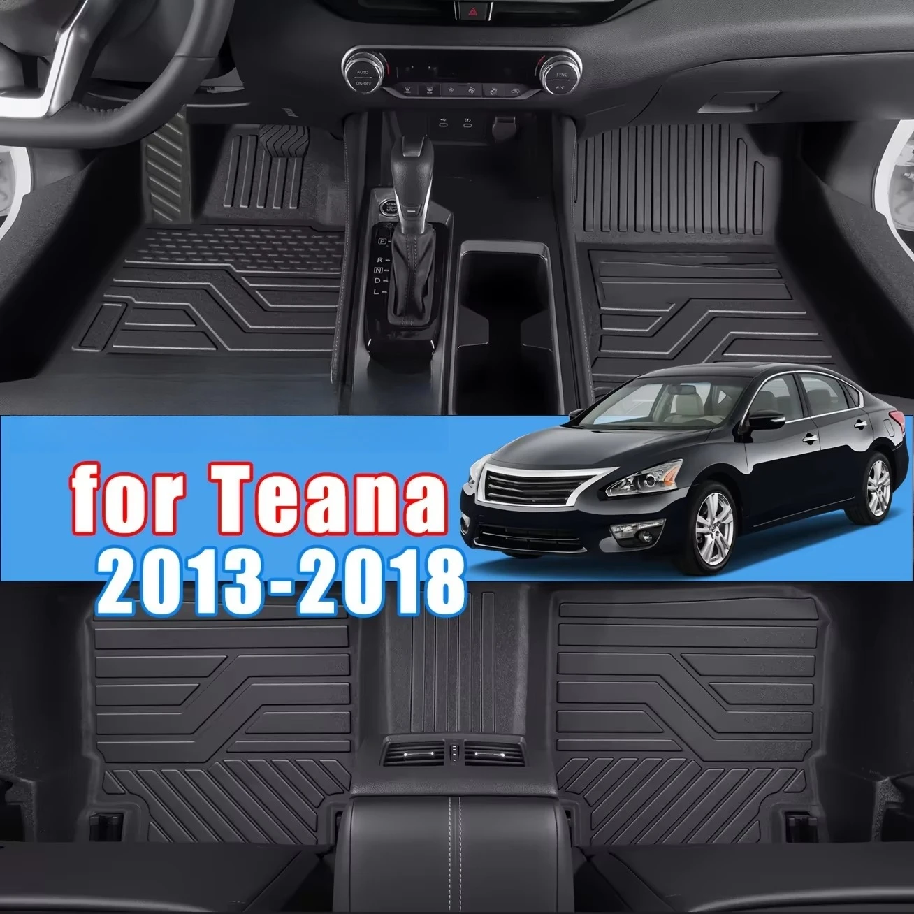 

Universal Fit Car Floor Mats for Teana 2013-2018 Waterproof Anti-Slip Eco-Friendly Mats Fits Most Cars Easy to Clean