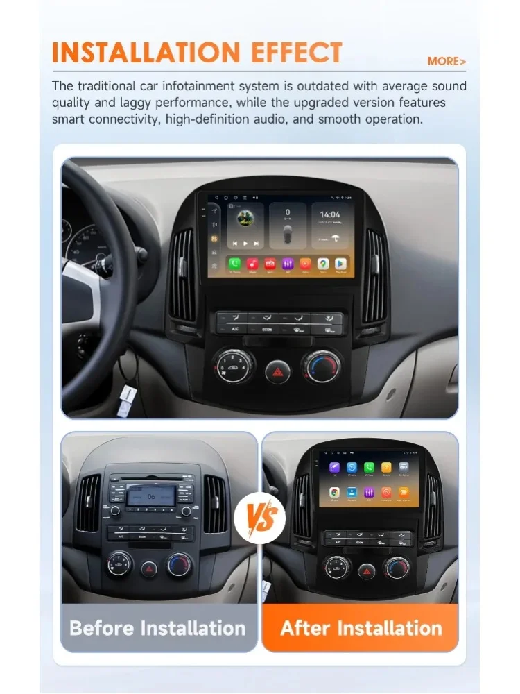 Autoradio für Hyundai I30 2006-2011 Stereo GPS-Navigation Kabelloses Carplay Multimedia-Player DSP 4G WLAN Android Auto RDS 6115