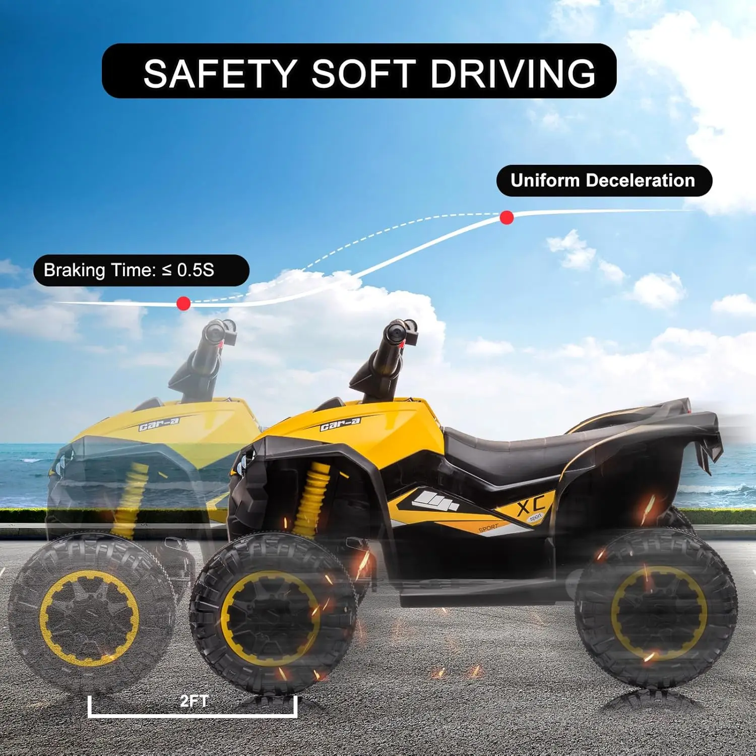 VTT pour enfants 12V, véhicule électrique à 4 roues pour tout-petits, voiture jouet alimentée par batterie pour garçons et filles avec lumières LED, musique