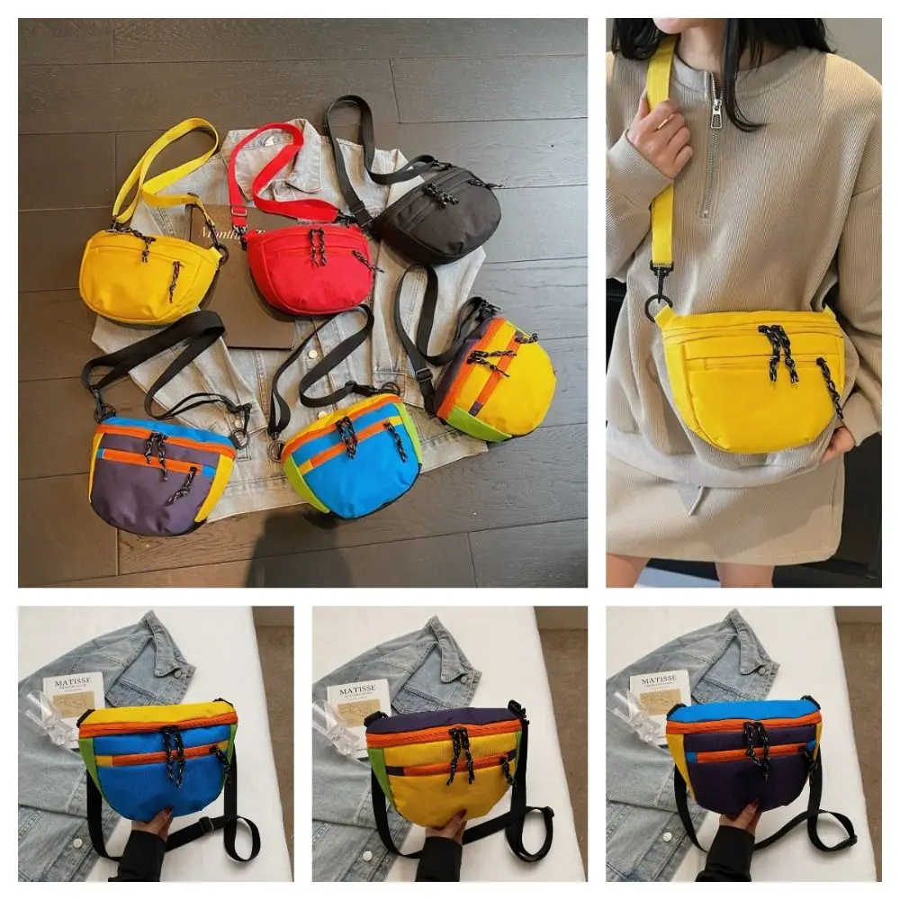 

Korean Style Nylon Half Moon Bags Large Capacity Color Contrast Dumpling Shoulder Bag Casual Lightweight Sports Crossbody Bag