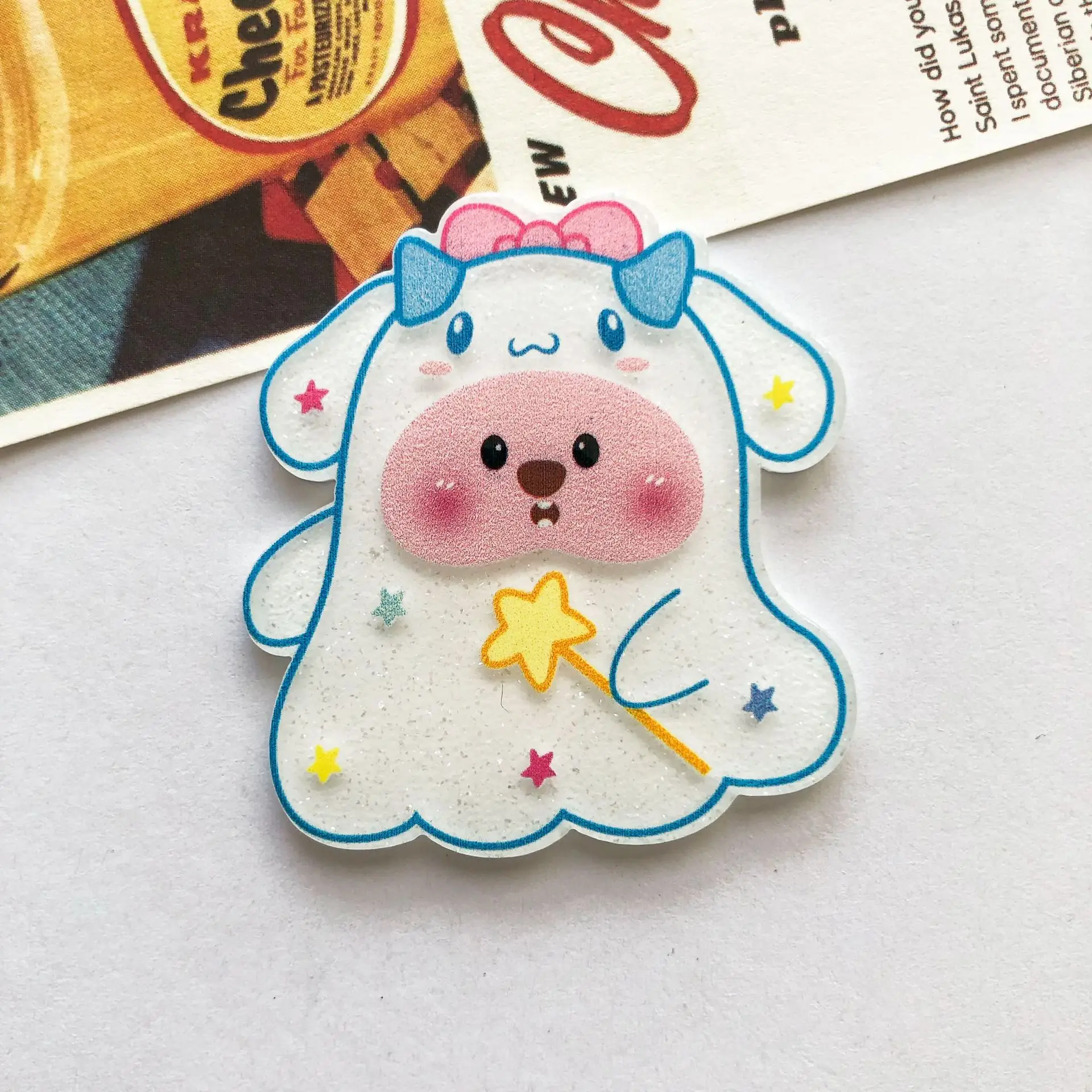 Sanrio Loopy Acrylic Accessories Hello Kitty Kuromi Diy Hair Clip Brooch Cute Accessories Trendy Little Beaver Girl Fashion Gift