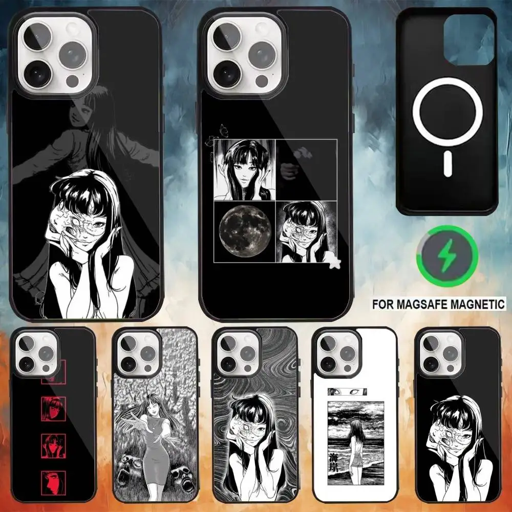

T-Tomie J-Junji Ito Phone Case For iPhone17,16,15,14,13,12,11 Plus,Pro Max Magnetic For Magsafe Wireless Charging