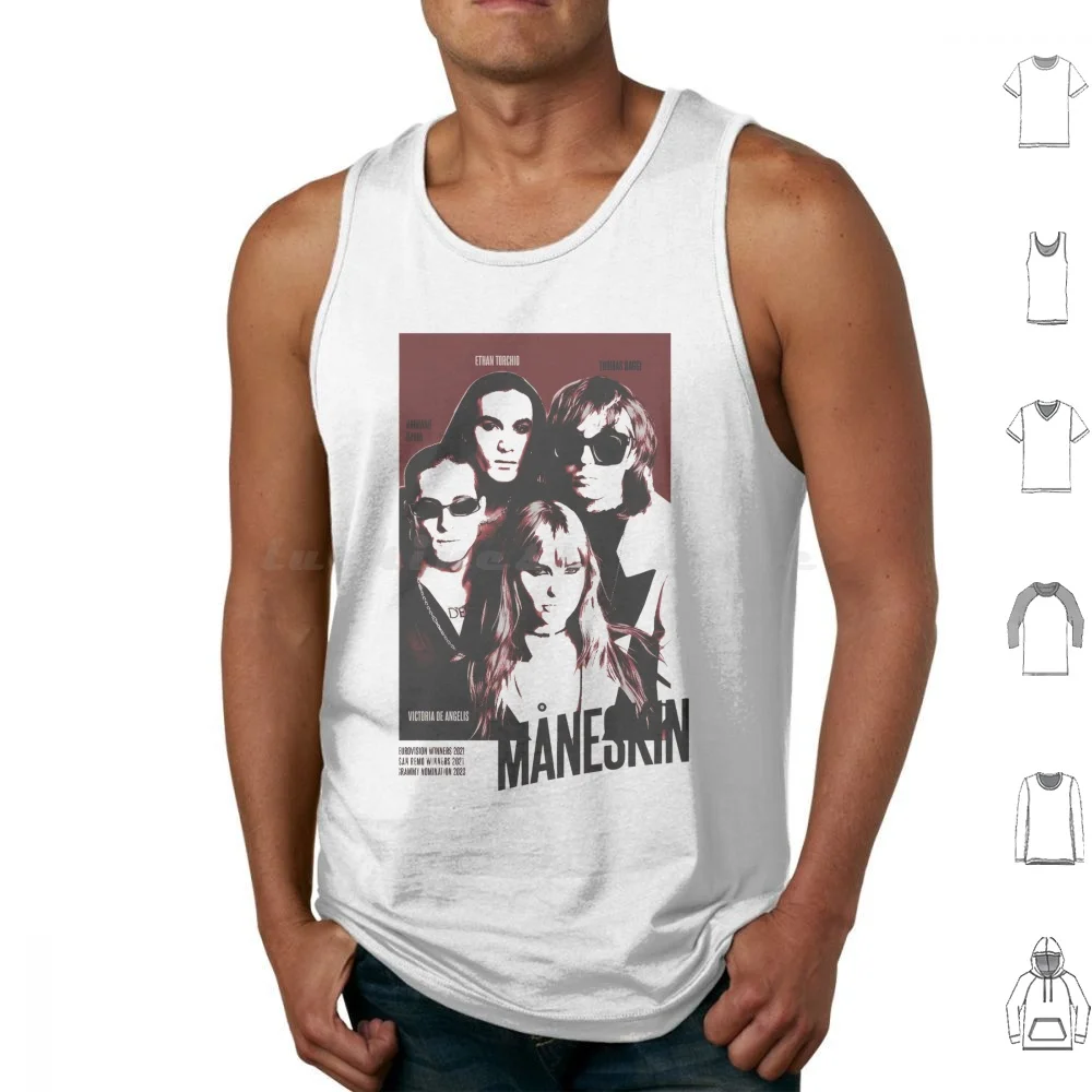 Maneskin Band World Tour Tank Tops Print Cotton Maneskin Band Music Rocknroll Italy Alternative Maneskin World Tour Rush