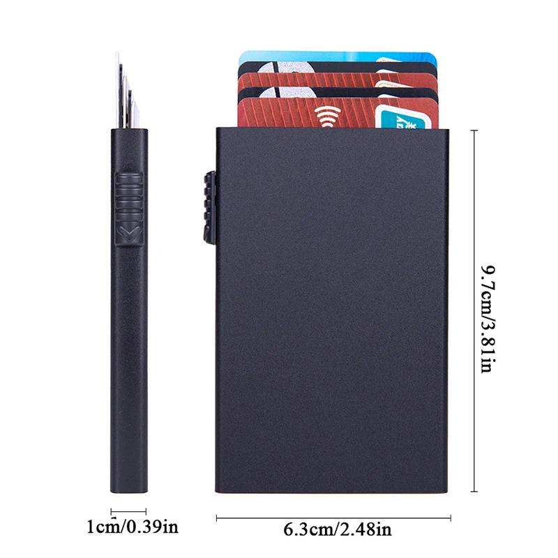 Metal Business Card Holder Side Button Hand Push Card Case Bank Card Membership Package Business Card Packaging Box Organizer