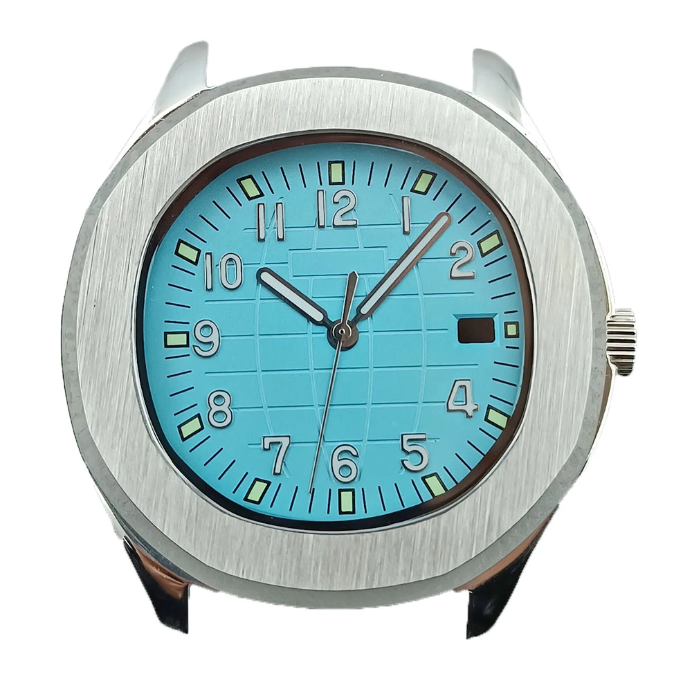 Boîtier de montre en acier inoxydable avec logo personnalisé pour homme, luxe, automatique, mouvement NH35, NH36, loisirs, saphir simple, étanche, 10 bars, A, 40mm