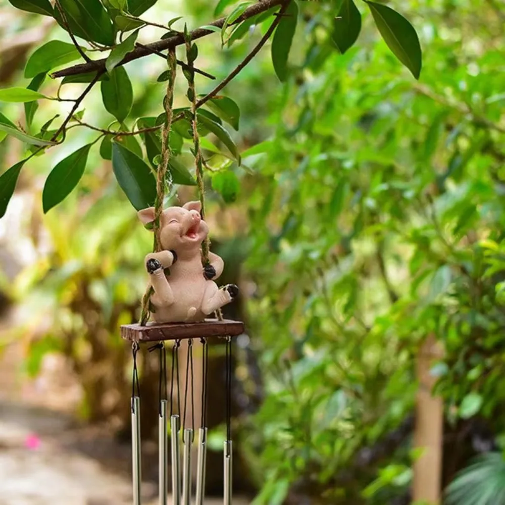 Funny Cute Animal Wind Chimes Cartoon Decorative Anima Hanging Pendants Easy Installation Swing Garden Ornament Courtyard