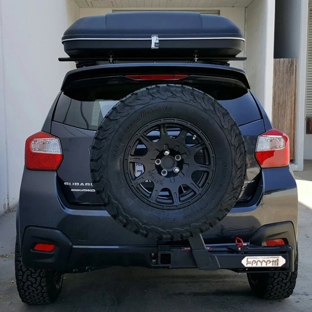 Off-road vehicle hitch spare tire rack custom