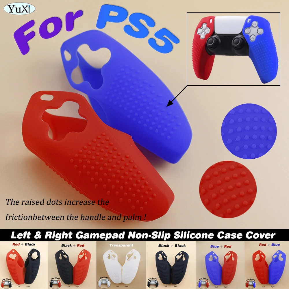 

PS5 Anti-slip Grip Handle Silicone Cover Game Handle Protective For PlayStation 5 Controller Left Right Gamepad Rubber Case