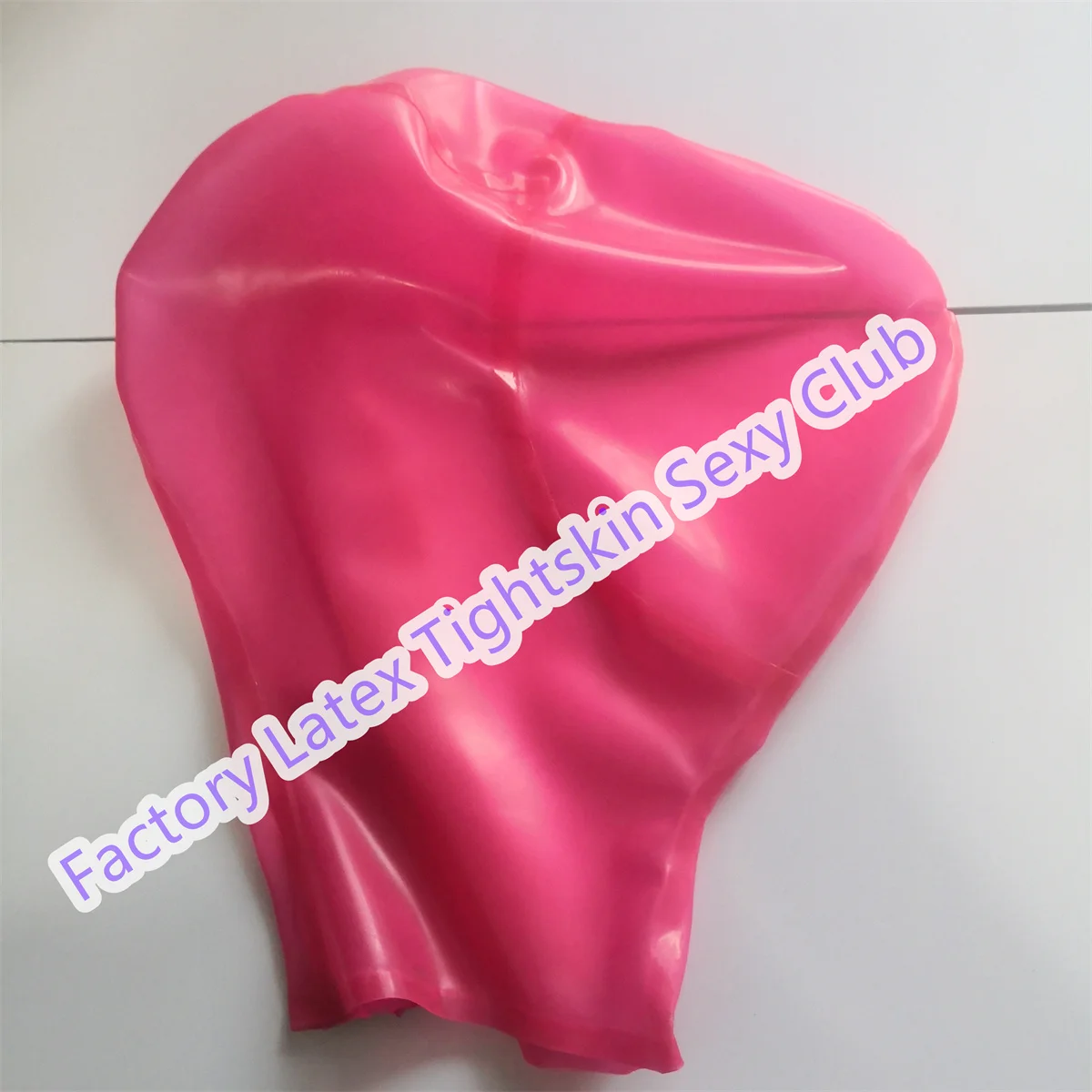 

Latex Hood Back Zipper Transparent Pink for Catsuit Rubber Mask Cosplay Club Wear Costume