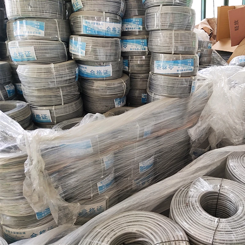 2PCS 2/3/4/5mm PVC Coated Cables With Ring Aluminum Sleeve Pressing Multi Functional Safety Ropes Stainless Steel Wire Slings