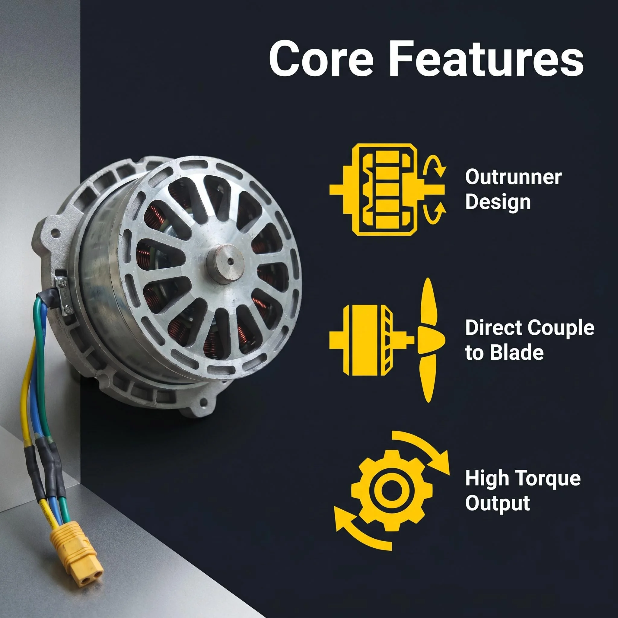 48V 2000W Electric Lawn Mower Motor SL105 KV80 Low Noise High Torque Outrunner Motor for Lawn Equipment