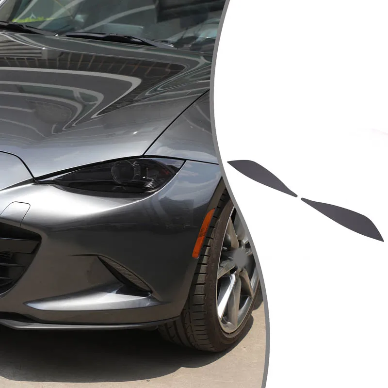 

Набор из 2 предметов, черный ТПУ для Mazda MX5 MX-5 ND 2016-2025 + Стайлинг автомобиля, пленка для фар, декоративная наклейка, внешние аксессуары автомобиля