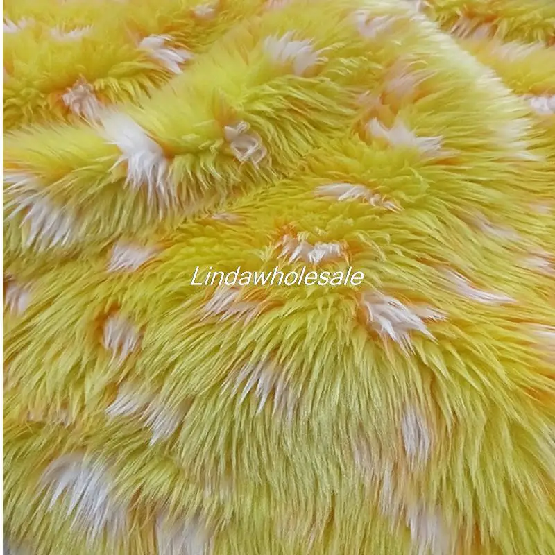 

wholesale quality Jacquard yellow plush fabric,faux fur fabric,sewing materials,felt cloth,