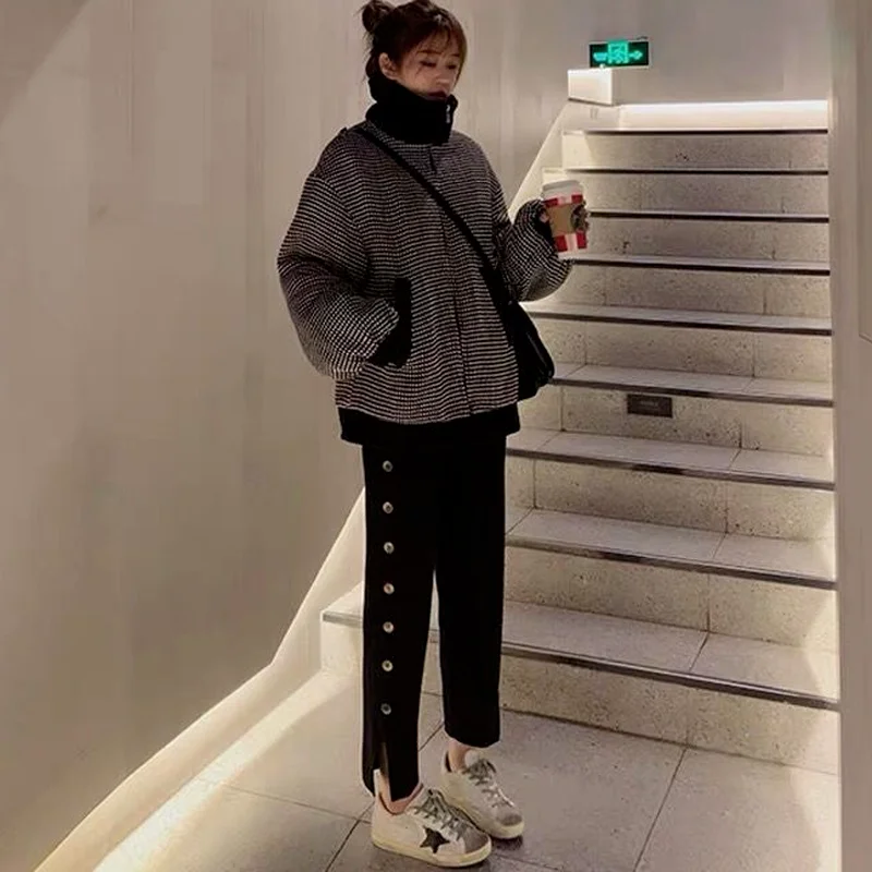 Pantaloni Donna Primavera Nuovo Design All-match Pantaloni dritti semplici Studenti Stile coreano Adolescenti Harajuku Vintage Streetwear Chic