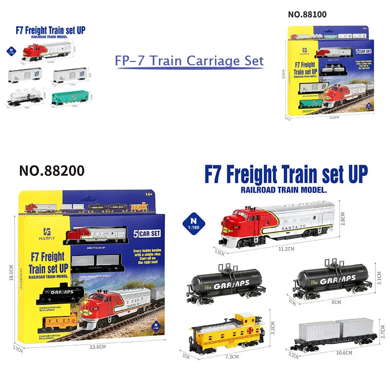 

N Scale HF 1:160 American FP-7 Train Carriage Set Model With Power Classics Adult Souvenir Gift Static Display
