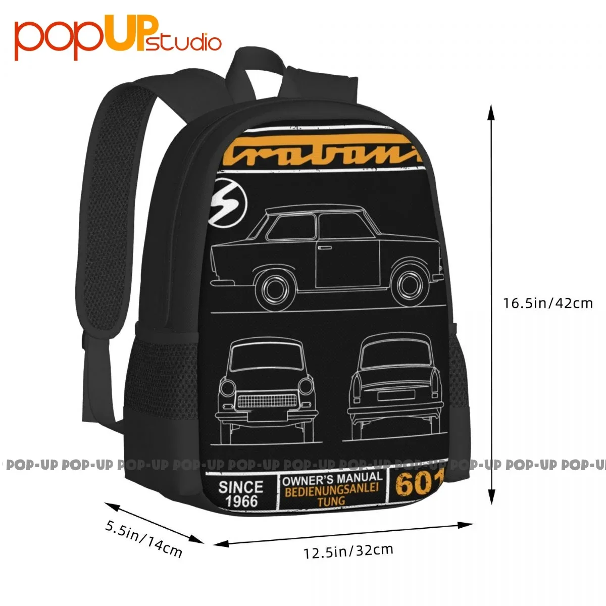 Blueprint Of The Trabant zaino stampa di grande capacità portatile personalizzato multifunzione