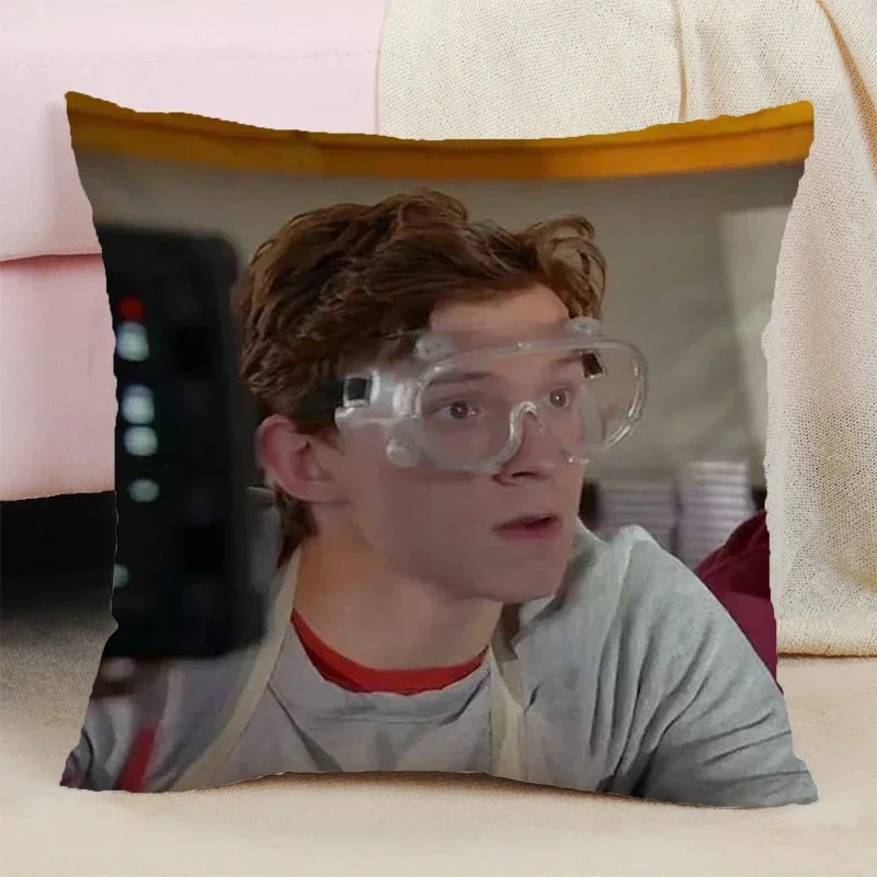 Tom Holland Decorative Pillowcase 40x40 Double-sided Printing Sitting Cushion Cover 45x45cm Pillow Cases for Bed Short Plush