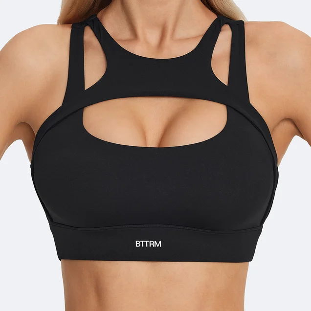 BetterMe Sexy Hollow Sports Bra Gym Woman Push Up High Impact Shockproof Underwear Naked Fitness Crop Top Mujer Workout Yoga Bra