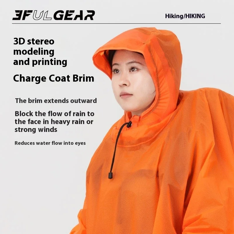 3F UL GEAR Ultralight Hiking Raincoat 3 in 1 Camping Rain Poncho Tarp Outdoor Awning Tent 15D Silicone Waterproof Rain Jacket