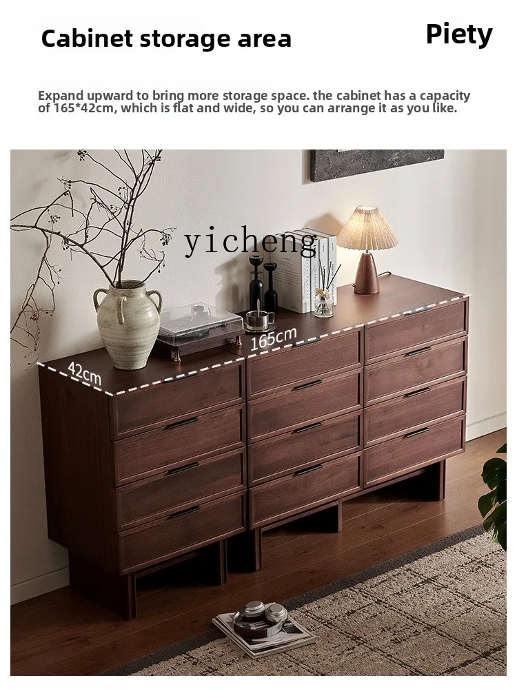 

LX Furniture Cloud Well Bucket Locker Locker High Capacity Black Walnut