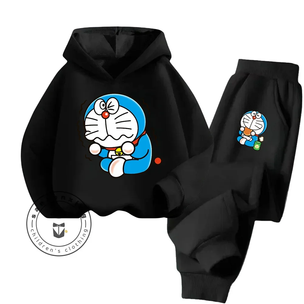 2024 Cartoon Animation Doraemon Hoodie Truck Set Boys Girls Printed Hoodie 3-14 Years Children\'s Clothing Long Sleeve Sweatshirt