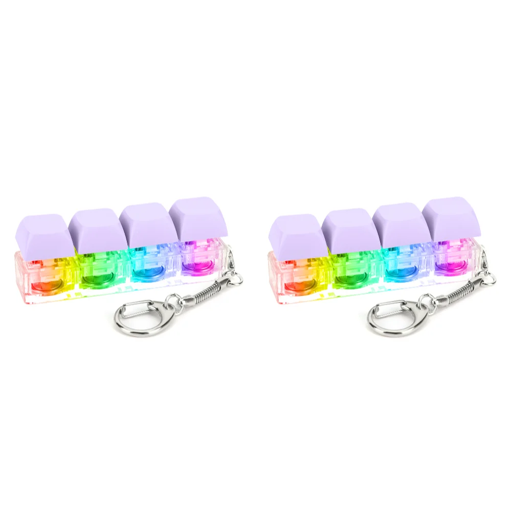 Lot De 2 Porte-clés Anti-Stress – Clavier Mécanique Avec Clics Sonores – 4 Touches Colorées – Idéal Pour Anxiété Et Concentration