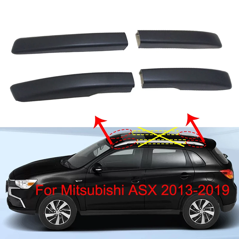 Car Roof Rack Cover Cap For Mitsubishi ASX SUV 2013-2019 Front Rear Roof Luggage Bar Rail End Shell Plasitc Cover Replacement