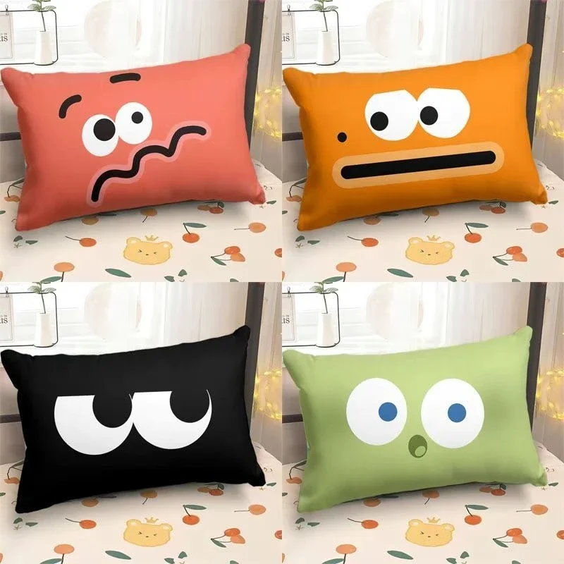 Home Decor Emoji - VIKAMA Lustiges Emoji-Kissen, rechteckiger Kissenbezug, dekoratives