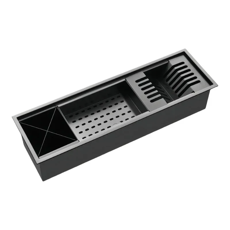 Stainless steel drain rack, multi-functional rectangular sink drain