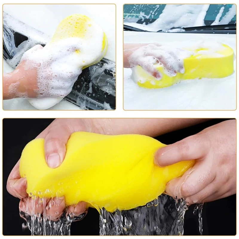 Car Cleaning Wash Sponge Set 10Pcs Thick Microfiber Wax Double-Sided Superfine Fiber for Housework Detail Cleaning Car