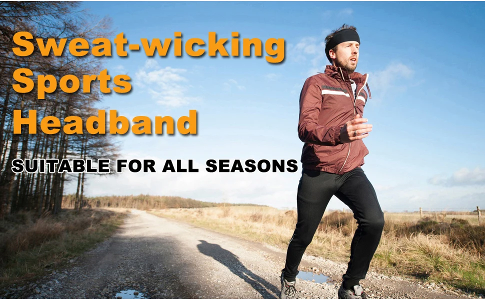 Sport-Stirnbänder für Männer, feuchtigkeitsableitendes Workout-Stirnband, Schweißband, Stirnbänder, Haarband für Damen und Herren – Detail 5