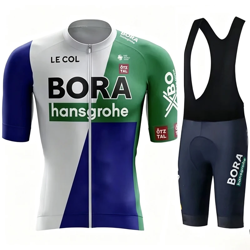UCI BORA Men Cycling Uniform Set Road Bicycle Jersey And Padded Bib Shorts Breathable Quick Dry Outdoor Sports Clothing Summer