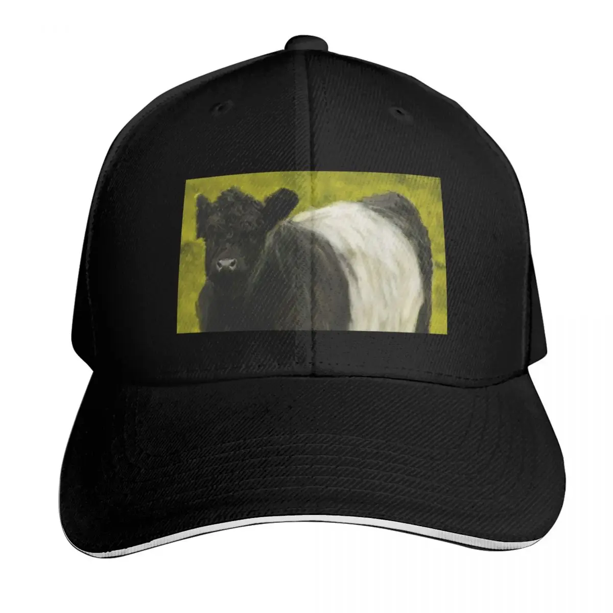Belted Galloway Cow, Cute Farm Animal, Belted Galloway Cattle Oil Paint, Scottish Belted Galloway Cattle Baseball Cap