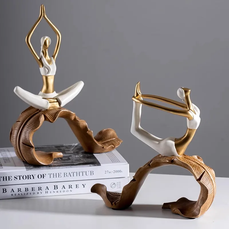 

Fitness Sports Yoga Ornament Creative Living Room Pilates Girl Character Modeling Craft Decoration Opening Gift