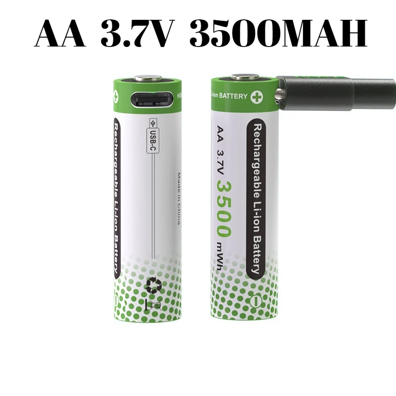 

14500 3,7 В 3500 МВтч Перезаряжаемая литиевая батарея типа C Литий-ионная батарея типа C с быстрой зарядкой AA, аккумулятор высокой плотности энергии для фонарика