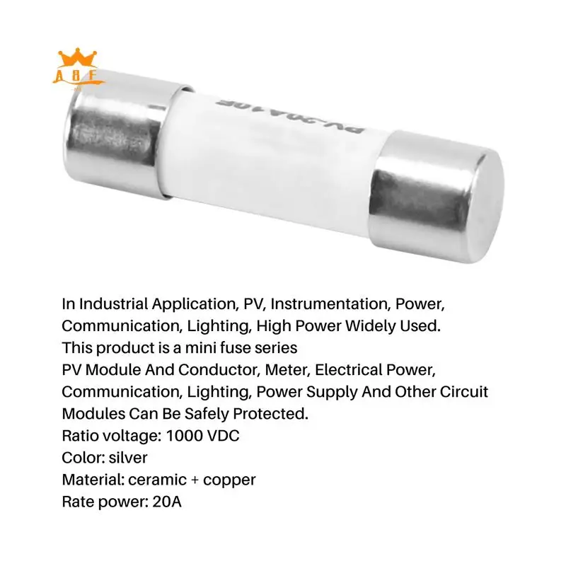 

A08E-10 Pcs 1000 VDC Fuse Solar PV Explosion-Proof Fuse Silver