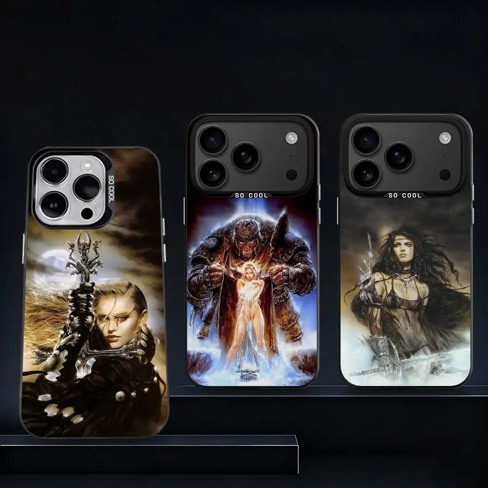 L-Luis R-Royo Art Phone Case For iPhone 11,12,13,14,15,16,17,Pro,Max,Plus,E,Air,Mini IMD Matte Black