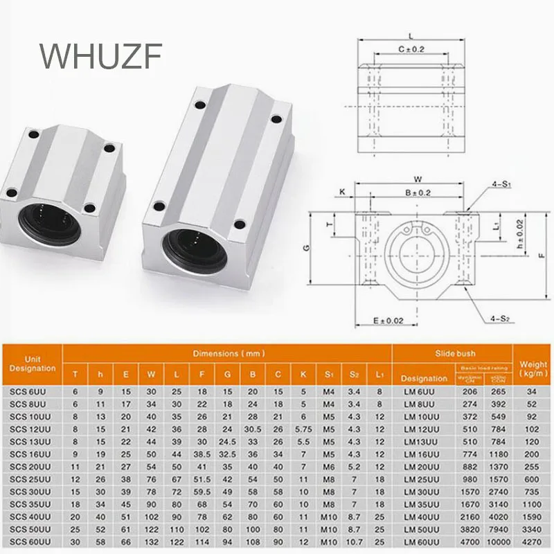 SCS6UU (2/4PCS) 6MM Sell Hot High Quality Corrosion Resist Linear Ball Bearing Block Router Slide Block Bushing SC6UU images - 6